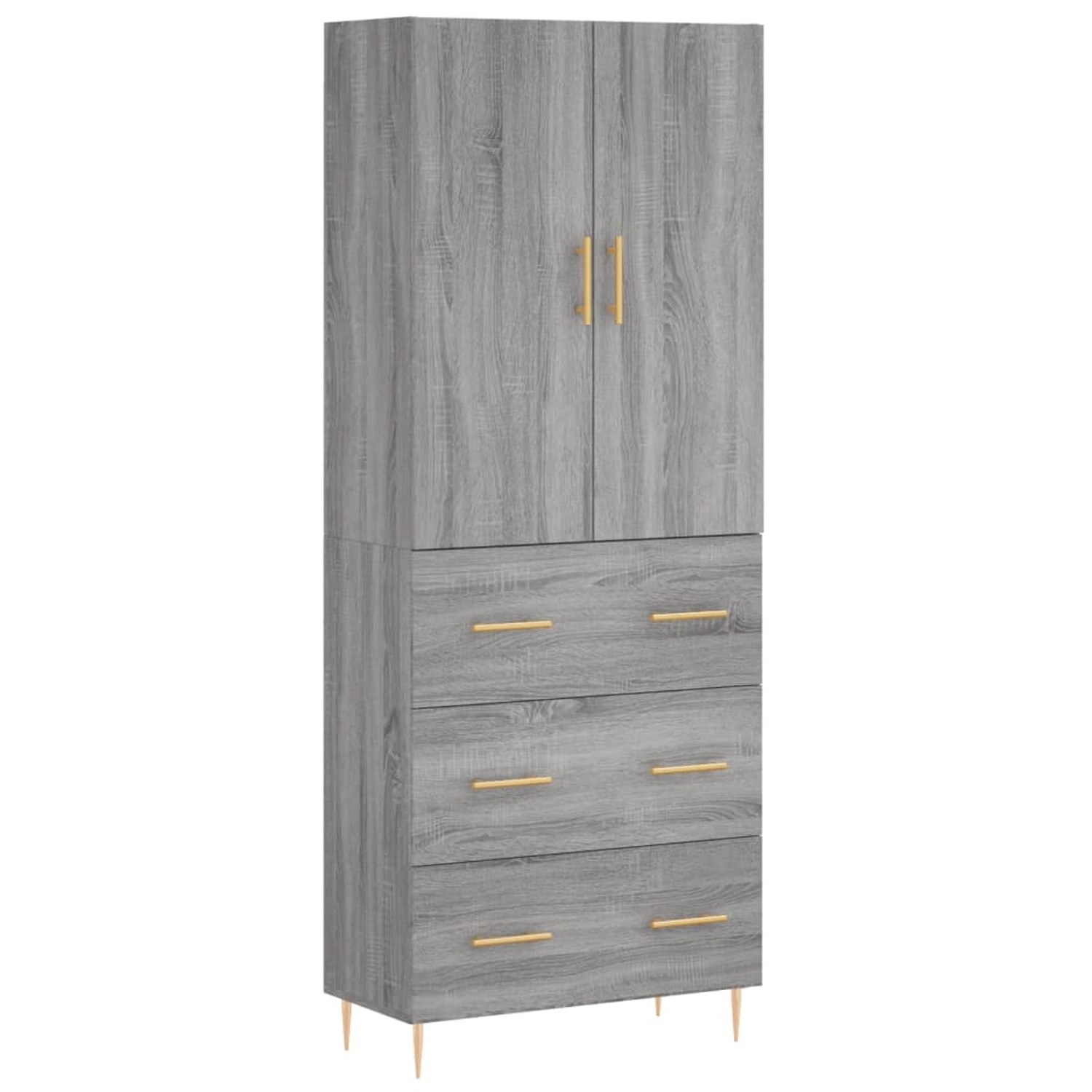 vidaXL Highboard Grau Sonoma 69,5x34x180 cm Holzwerkstoff 3195841 günstig online kaufen