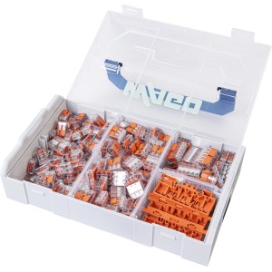 Wago Verbindungsklemmen Set L-BOXX Mini 887-952 im Koffer mit verschiedenen Klemmen und Adaptern.