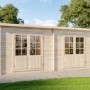 Alpholz Gartenhaus Maria Twin mit Pultdach, 601x275 cm, 40 mm Wandstärke, Pinie.