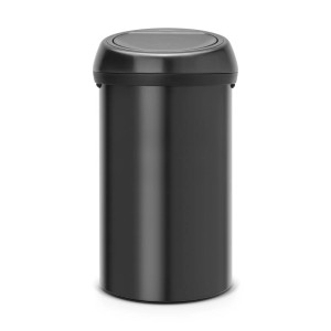 PROREGAL Abfallbehälter, 60 Liter, mit Soft-Touch-Öffnung, matt schwarz.