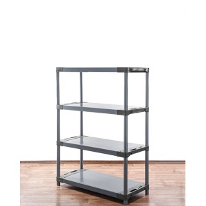 Graues PROREGAL Kunststoffregal Grey Bear Low mit 4 Böden, Fachlast 120kg, 138x80x46cm.