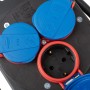 Brennenstuhl Baustromverteiler CEE IP44, 16 A, mit 2 m Kabel, Detailaufnahme der Steckdosen.