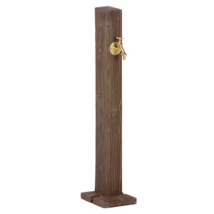 Arves Wasserzapfstelle Forest, dunkelbraun, mit Messinghahn für den Garten.