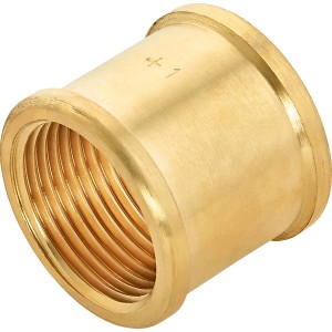 Messing Gewindemuffe 30,3 mm (Rp 1) für Heizung, Kalt- und Warmwasserinstallation.