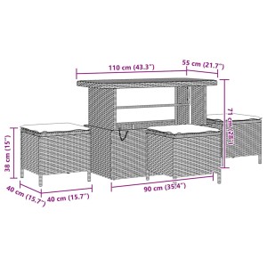Schwarzes 13-teiliges vidaXL Garten-Sofa-Set aus Poly Rattan mit Tisch und Kissen.