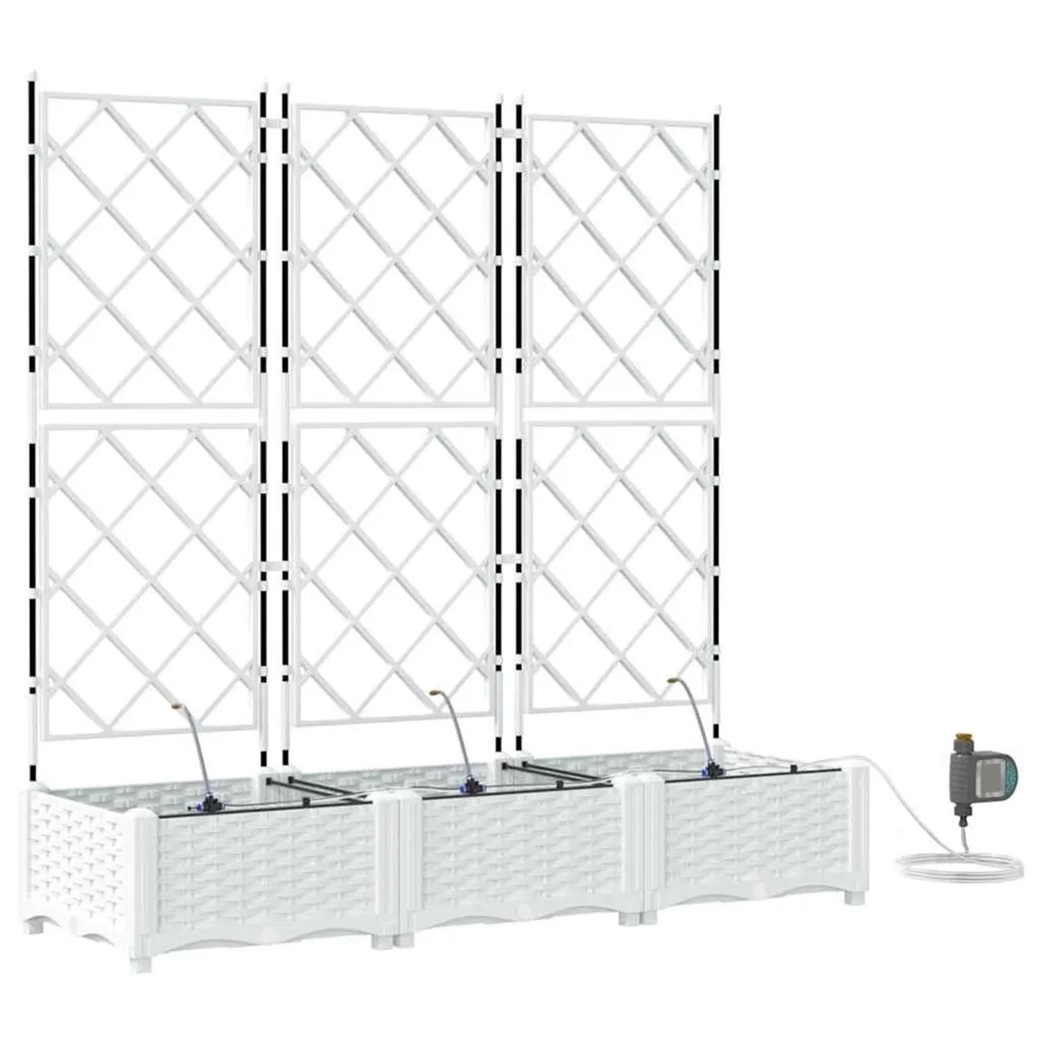 vidaXL Garten-Pflanzgefäß 3 Stk Weiß Stahl 42002920 günstig online kaufen