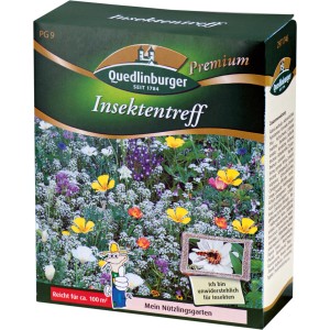 Quedlinburger Insektentreff Blumensamen, 100g Packung mit bunter Blumenmischung für Insekten.