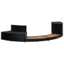 Schwarze vidaXL Whirlpool Umrandung aus Poly Rattan und Akazienholz mit Minisofa.