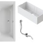 Ottofond Duo Wanne-Set, 170x75 cm, Weiß: Rechteckbadewanne mit Träger und Ablaufgarnitur.