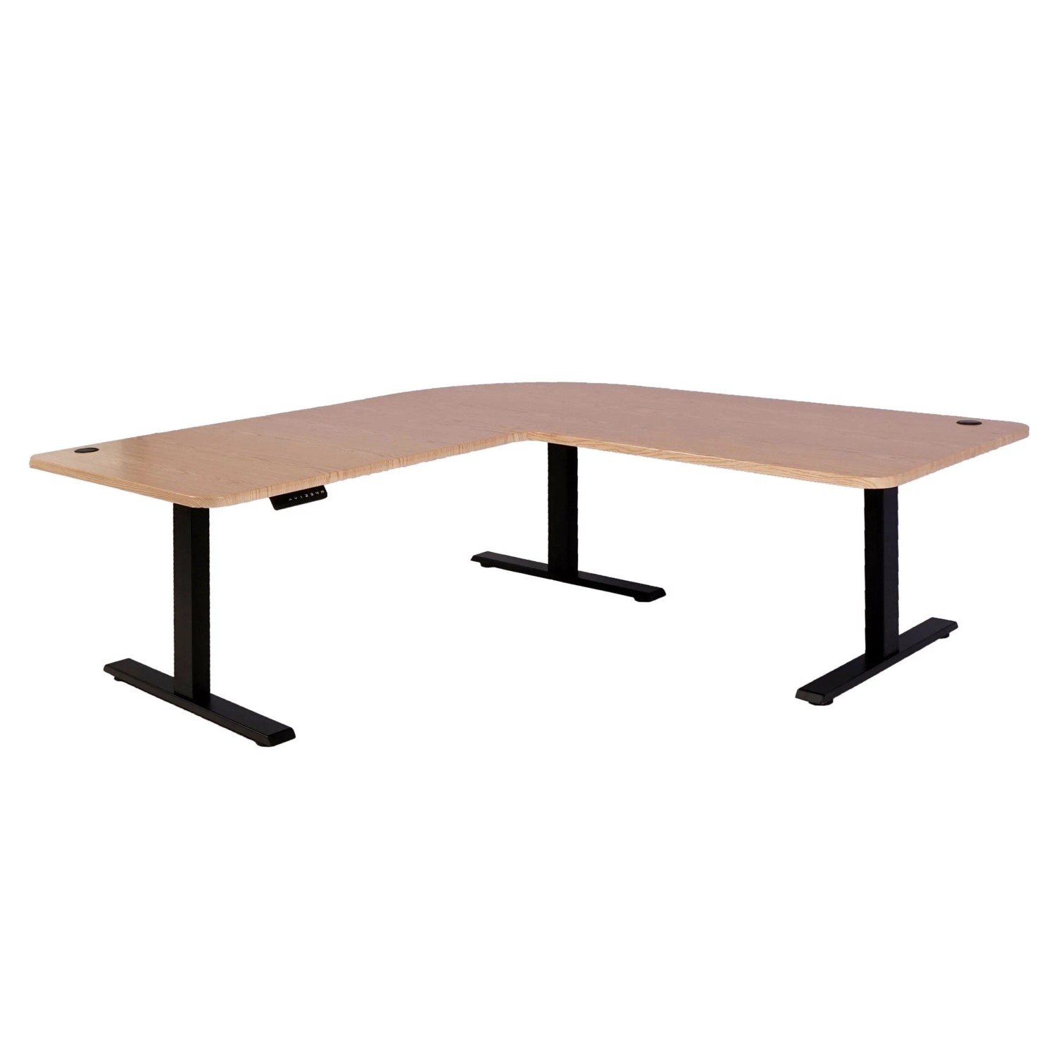 MCW Eck-Schreibtisch D40 Hellbraun Schwarz