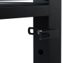 Detailaufnahme: Schwarzes MIXON Stapelgestell für Waschmaschine/Trockner, Stahl.