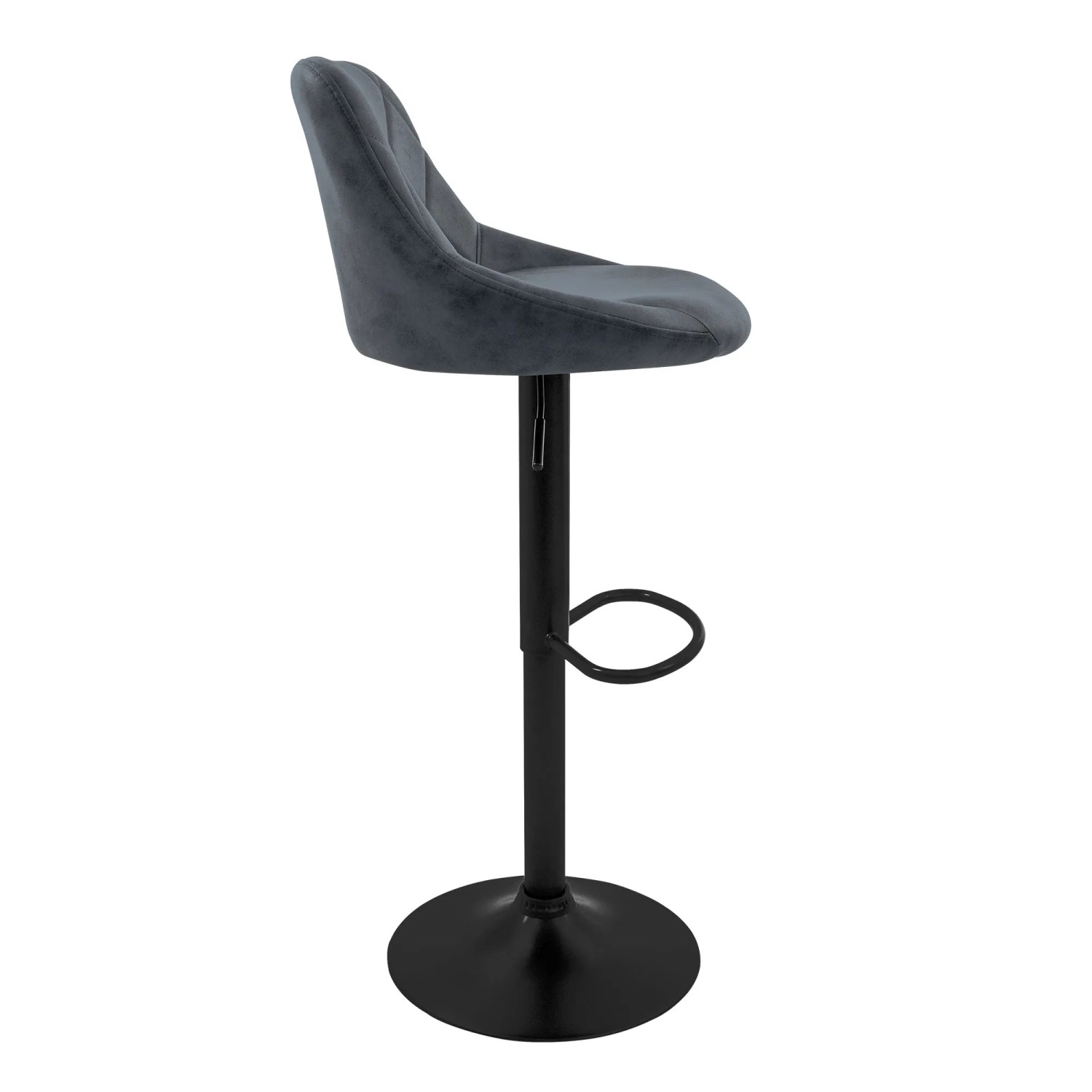 ML-Design Barhocker 4er Set, anthrazitfarbener Kunstleder Barstuhl mit Fußstütze.