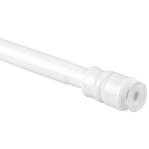 Detailaufnahme: Weiße Bestlivings Klemmstange mit Schraubtechnik, 25-40 cm, für Gardinen.