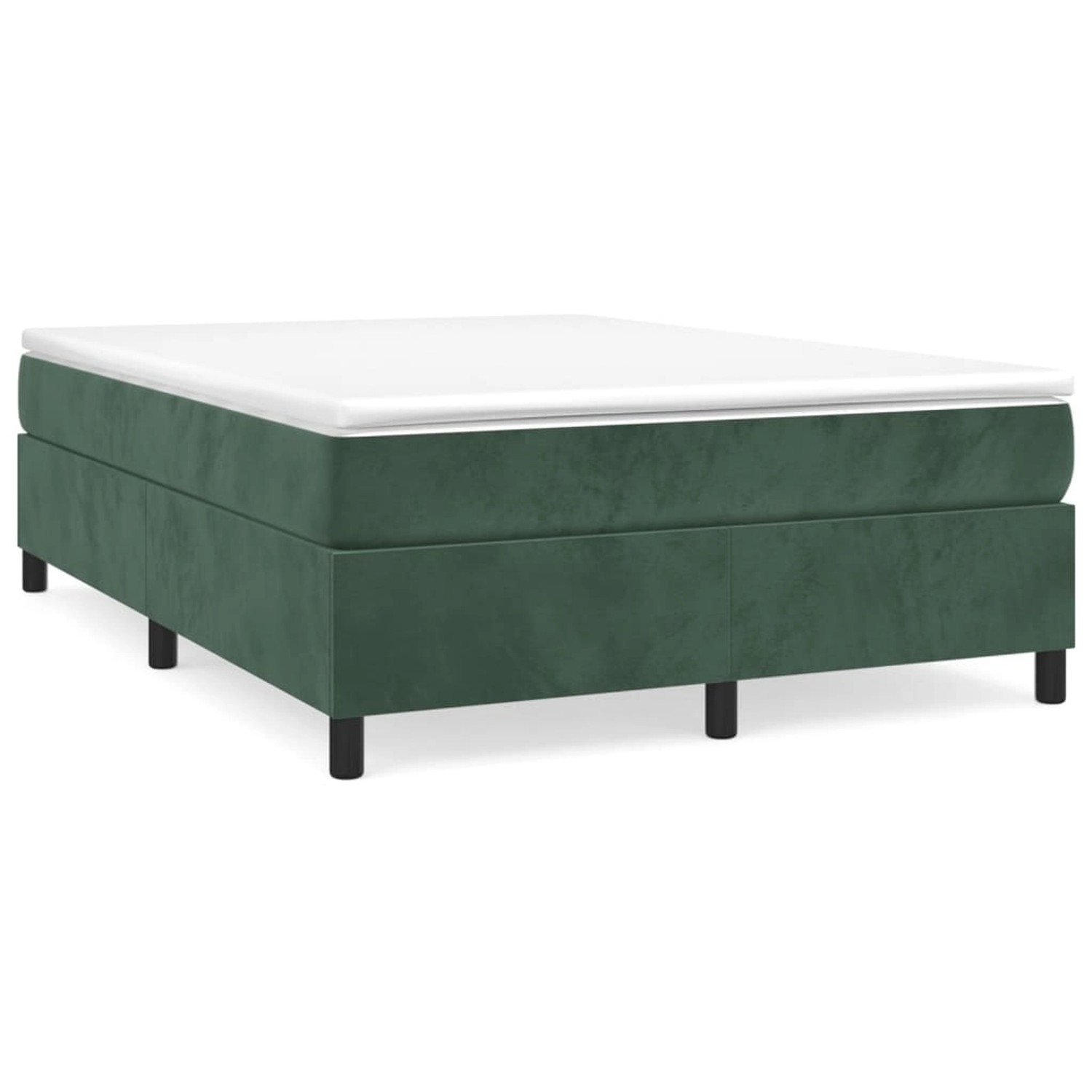 vidaXL Boxspringbett mit Matratze Dunkelgrün 140x200 cm Samt 3144684 günstig online kaufen