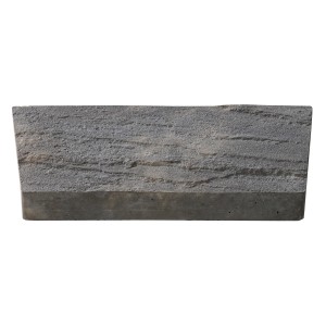 Grau-anthrazitfarbene Kann Rasenkante Nativa mit Natursteinoptik und Schieferstruktur.