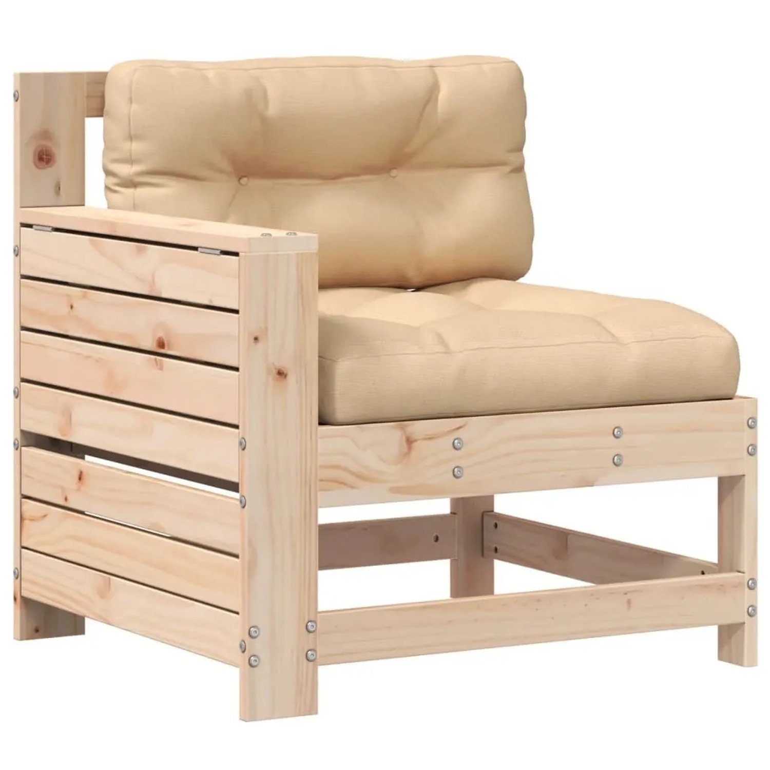 vidaXL Gartensofa mit Armlehne und Kissen Massivholz Kiefer 844913