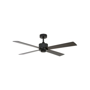 Schwarzer Lucci Air Deckenventilator Newport 137 cm mit LED und Fernbedienung.