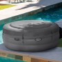 Grauer Intex SimpleSpa Whirlpool (Ø 196 cm) mit Abdeckung neben einem Pool.
