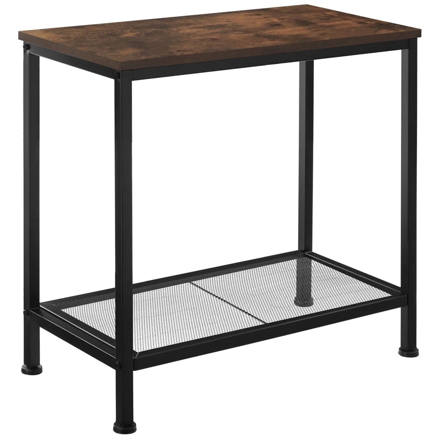 Tectake Beistelltisch Filton Industrial Style Holz und Stahl  60 x 30 50 x 60 50 cm Industrial Holz Dunkel  Rustikal