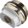 Entlüftungsventil für Heizkörper, 21 mm, mit drehbarer Kunststoffnase und Vierkant-Schraube.