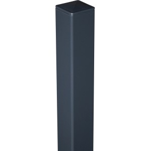 GroJa Alu-Torpfosten in Anthrazit, 6x6x240 cm, zum Einbetonieren für Zaunbau & Sichtschutz.