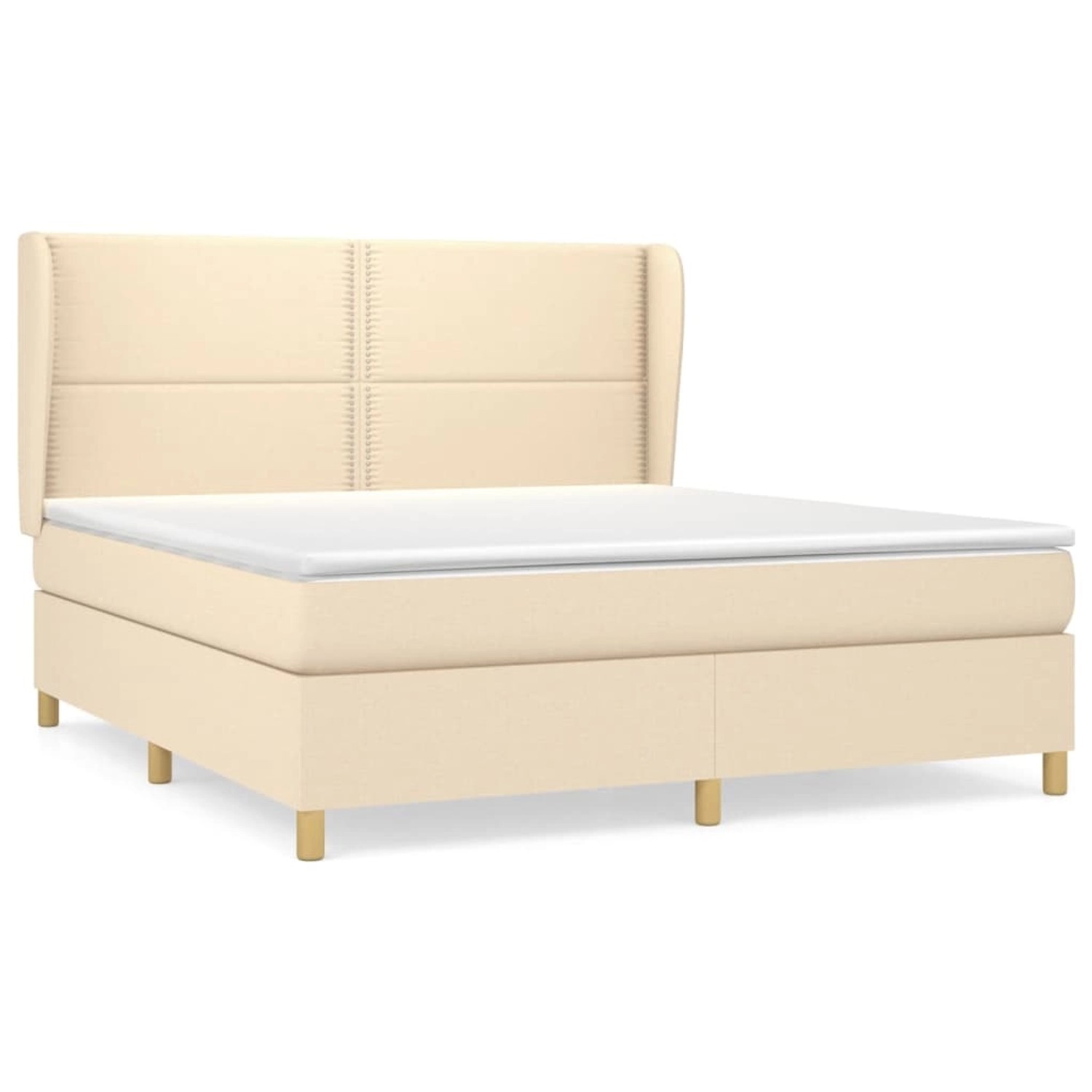 vidaXL Boxspringbett mit Matratze Creme 180x200 cm Stoff1394637 günstig online kaufen