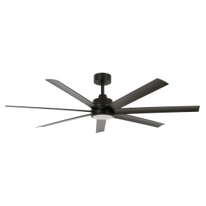 Schwarzer Lucci Air Deckenventilator Atlanta mit LED-Beleuchtung, 142 cm Durchmesser.
