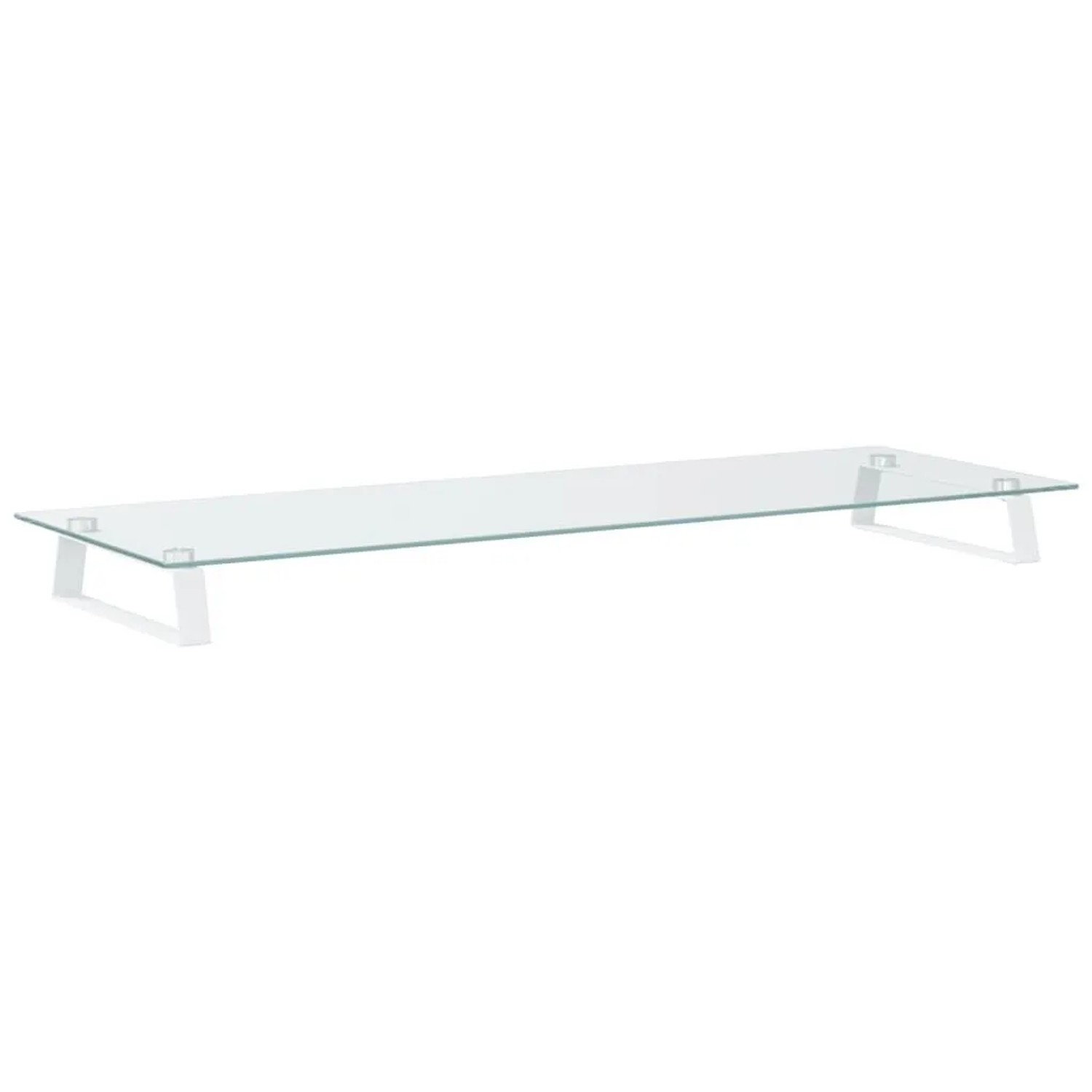 vidaXL Monitorständer Weiß 100x35x8 cm Hartglas und Metall 374222