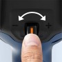 Detailaufnahme des Steinel Heißluftgebläse HL 2020 E: Finger bedient Temperaturregler.