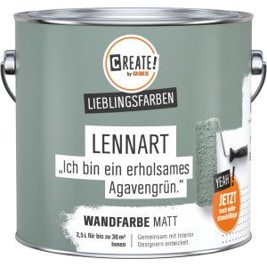 CREATE! by OBI Wandfarbe Lieblingsfarbe Lennart Agavengrün Matt 2,5 l
