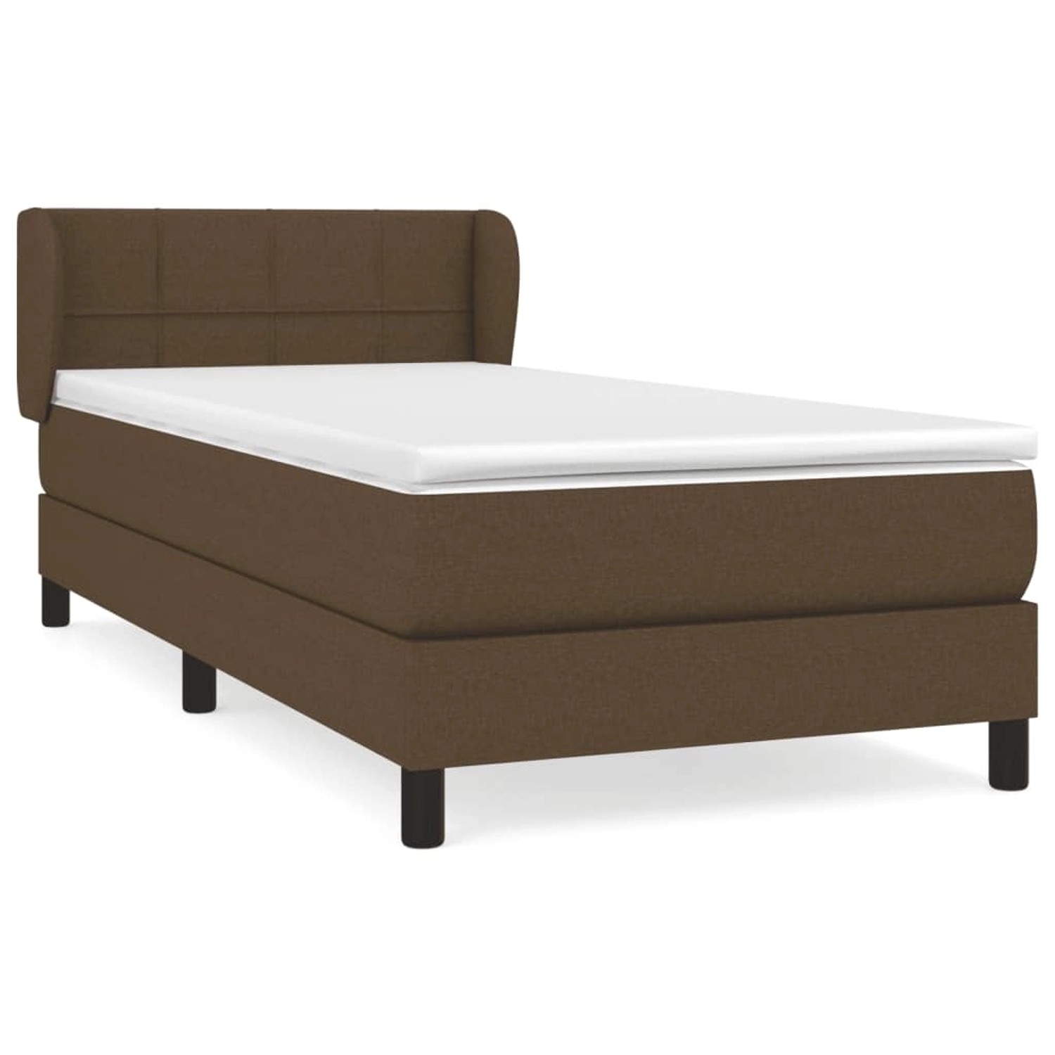 vidaXL Boxspringbett mit Matratze Dunkelbraun 100x200 cm Stoff1371918 günstig online kaufen