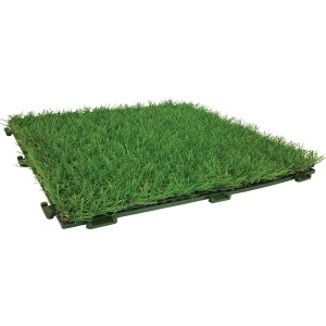 Kunstrasen Klickfliesen 6er Set, 30x30cm, einfache Verlegung für Garten und Balkon.