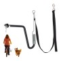 Schwarze Relaxdays Fahrradleine für Hunde mit Abstandshalter und Feder.