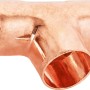 Löt-T-Stück aus Kupfer, 22 mm, zur Verbindung von Kupferrohren, 10er-Pack.