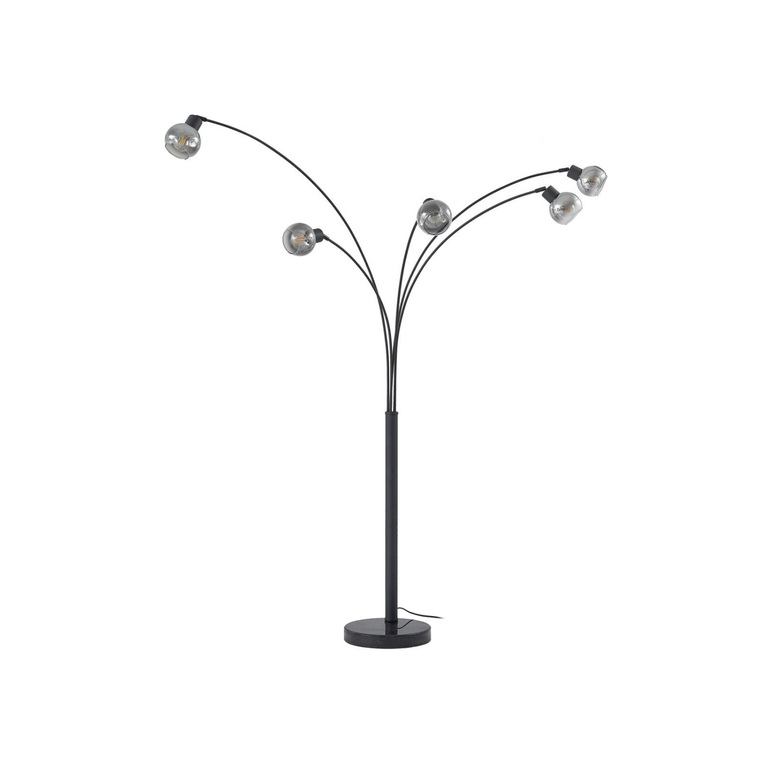 Lindby Stehlampe Bogenleuchte Braccio 10030734 Modern in Schwarz aus Metall 5-flammig E27 Wohnzimmerleuchte