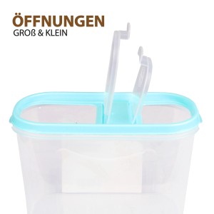 Türkise Bestlivings Schüttdose, 2.8L, mit transparentem Behälter und zwei Dosieröffnungen.