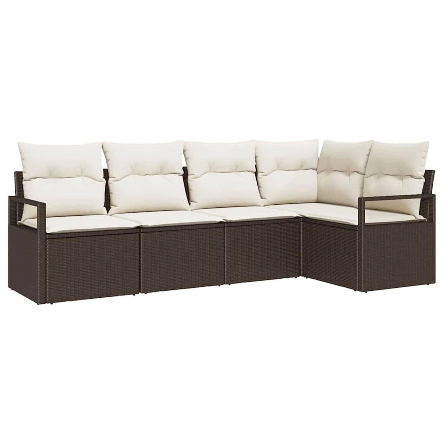 vidaXL Garten-Sofa-Set 5-Tlg Braun Poly Rattan 3346378 günstig online kaufen