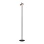 Schwarze LED-Akku-Stehleuchte Amag, 125 cm hoch, für Innen- und Außenbereich.