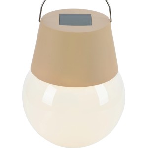 Solar-LED-Leuchte Ø 10 cm x 12,5 cm Beige