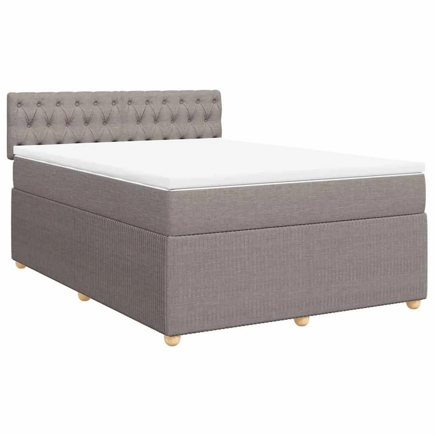 vidaXL Boxspringbett mit Matratze Taupe 160x200 cm Stoff 3289818