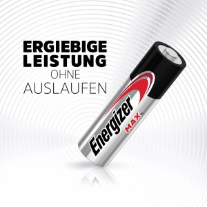 Energizer Max Mignon AA Batterie, Alkali-Mangan, 8+4 gratis, langlebig und auslaufsicher.