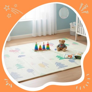 Relaxdays Krabbelmatte XPE-Schaumstoff Faltbar mit Motiv 200 cm x 150 cm x 1 cm 0,8 kg