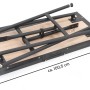 Zusammengeklappte Rikta Klappwerkbank, 100,5x50,5x85 cm, mit Holzplatte und schwarzem Stahlgestell.