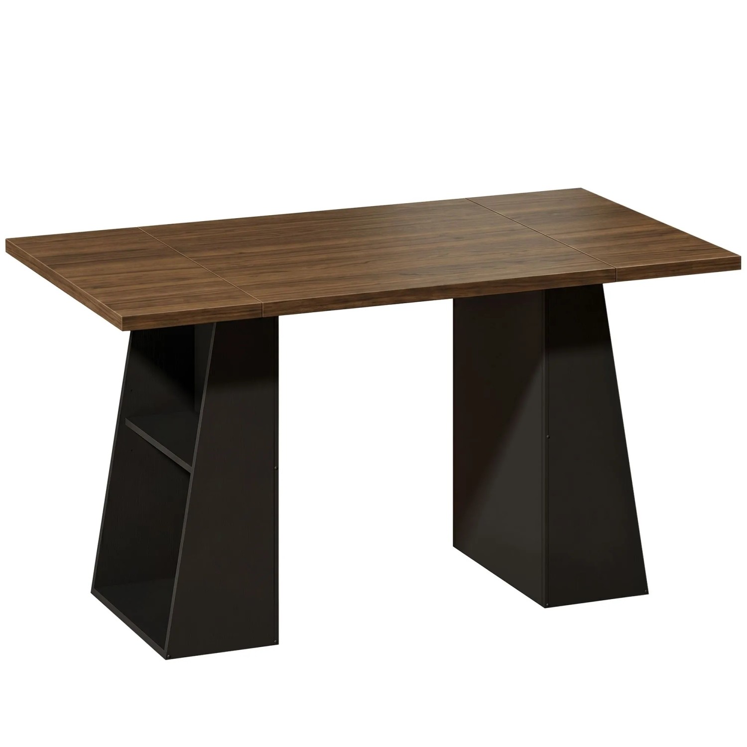 HOMCOM Writing Desk Spanplatte MDF 140L x 78B x 75H cm Braun-Schwarz