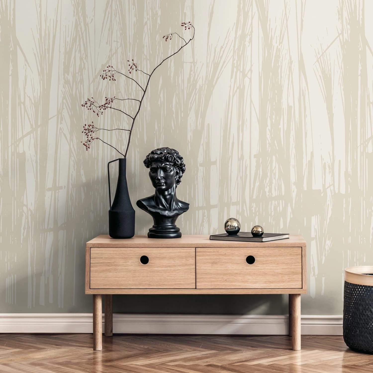 PROFHOME 398781-GU Fototapete Floral Beige Sand- Beige Perl-Weiß 1,59 m x 2 günstig online kaufen