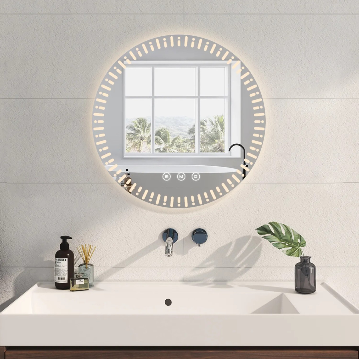 LED-Spiegel Fürs Badezimmer 50,8x71,1 Cm – Mit Front- & Hintergrundlicht, Antibeschlag, Dimmbar, 3 Lichtfarben