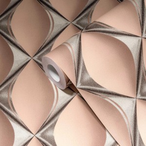 Bricoflor Vliestapete My Home My Spa 386914 mit grafischem Muster in Beige und Grau.