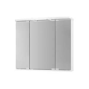 Jokey Spiegelschrank Doro, 67x60 cm, Weiß, mit LED-Beleuchtung. Bad Spiegelschrank mit drei Türen.
