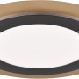 Moderne, runde LED Deckenleuchte Morgan in Schwarz-Gold, 45 cm Durchmesser.