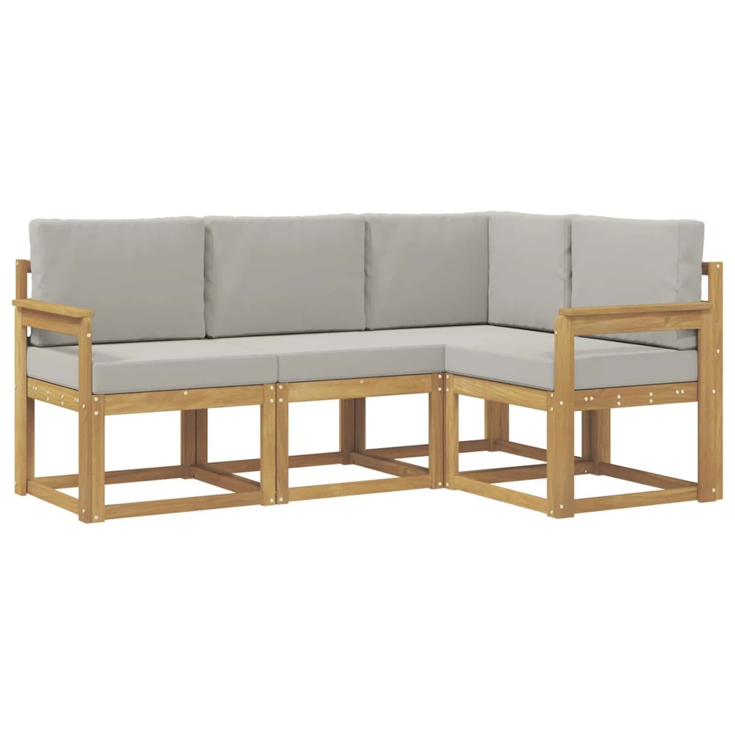 vidaXL Outdoor-Sofagarnitur 4-Tlg Weiß und Hellgrau 3387550